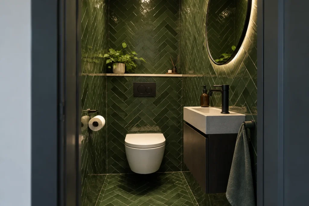Toilet renoveren in Utrecht: strak betegeld toilet met zwevend closet
